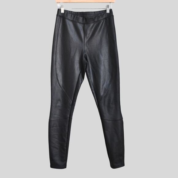 EXPRESS Women's Faux Leather Black High Waisted Skinny Leggings Size S - Picture 1 of 6